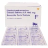 Banocide Forte 100 Mg tablet strip and packaging on white background