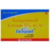 Imiquimod cream 5% tube and packaging on white background