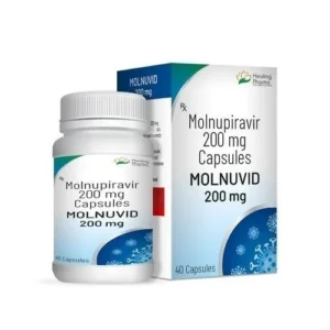 Molnuvid 200 mg molnupiravir capsules used for COVID-19 antiviral treatment