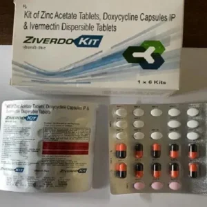 Ziverdo Kit tablet pack containing Ivermectin, Doxycycline, and Zinc Acetate tablets