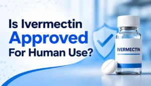 Is ivermectin approved for human use? Doctor holding FDA-approved ivermectin tablets for safe treatment of parasitic infections.