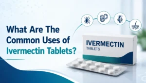 What are the common uses of ivermectin tablets? Educational illustration showing approved medical uses of ivermectin tablets.