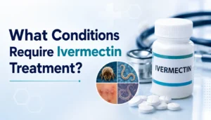 What conditions require ivermectin treatment? Doctor explaining approved medical uses of ivermectin to a patient.