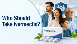Doctor explaining who should take ivermectin to an adult patient during a medical consultation